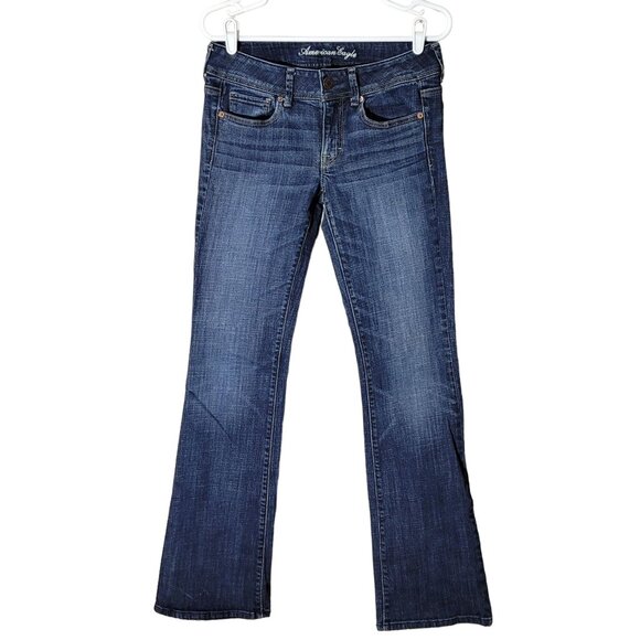 American Eagle Jeans 6 L Original Boot Low Rise Medium Wash Denim Western - Picture 1 of 11